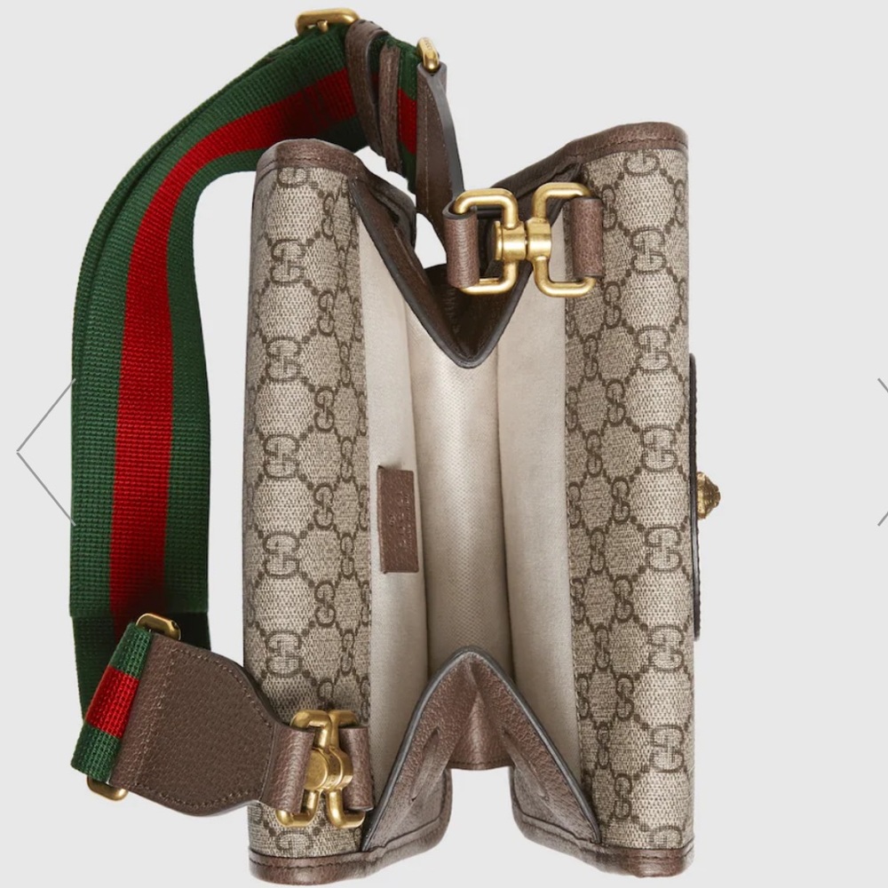 ⚡️Gucci Neo GG Supreme Crossbody Small Messenger Bag with Stripe Canvas Strap - Picture 4 of 16